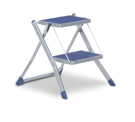 Escabelle handy - 2 marches extra larges - Gris/bleu