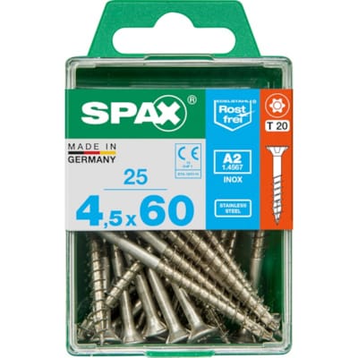 SPAX vis T-STAR+ A2 inox - 4,5x60 M (boite 25 pces)