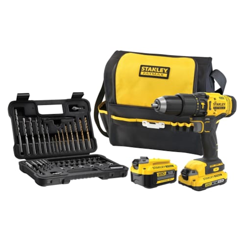 Stanley visseuse à percussion 18V + 2 batteries + 50 accessoires + sac