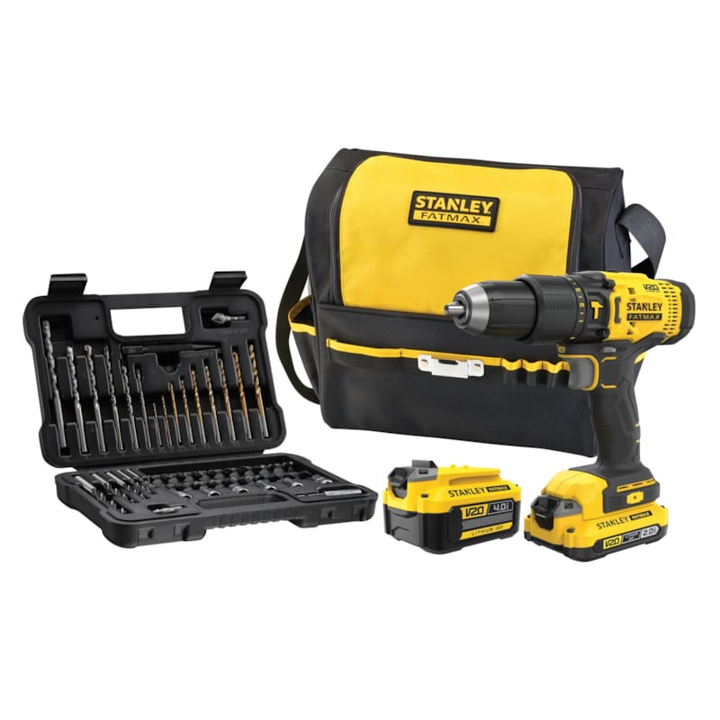 Stanley visseuse à percussion 18V + 2 batteries + 50 accessoires + sac