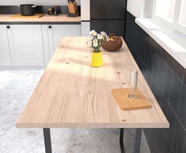 Plan de travail massif sapin qualité a/b 2000 x 650 x 32 mm