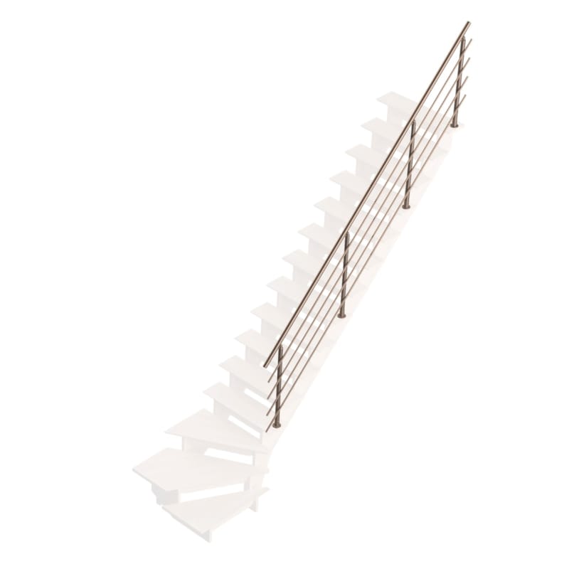 Bretagne - Rampe "J" à lisse alu anodisé