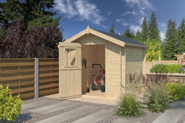 Chalet classique Luzern 19 mm - 205 x 205 cm + auvent 15 cm