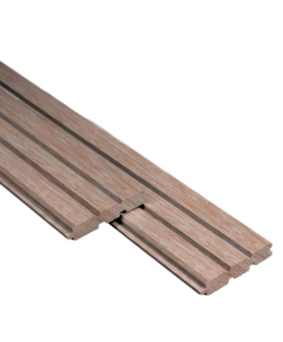 Planche massive - Sapin thermo brun - Profil triple 2 faces - 28 x 130 x 1800 mm