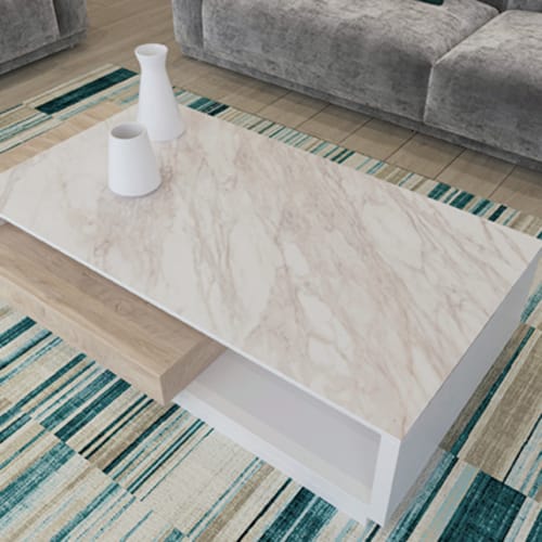 Kronospan Panneau Résine Compact Slim Line Noyau Blanc - Venato K023 SU - 4100 x 1300 mm é