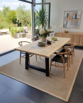 Plateau de table chêne rustique - Lamelles continues 2 faces - 40 x 1000 x 1800 mm