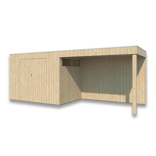 Chalet Qube épicéa 26 mm 298 x 210 mm + extension 302 x 210 mm