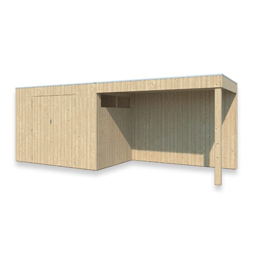 Chalet Qube épicéa 26 mm 298 x 210 mm + extension 302 x 210 mm