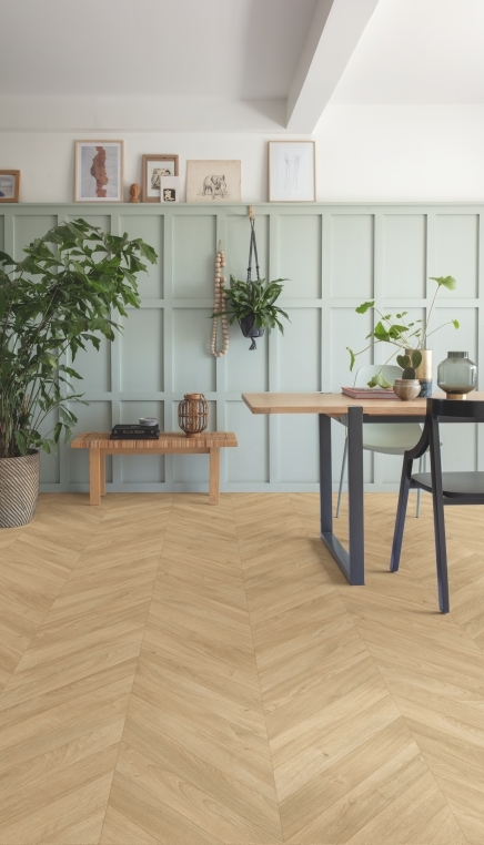 Parquet stratifié Quick-Step Impressive Patterns - Chevron chêne brun 4160 - 8 x 396 x 120