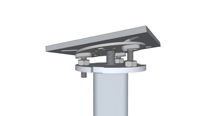 Weasyfix Connecteur avec plaque en aluminium 200/200/8 et vis tête fraisée M16/50