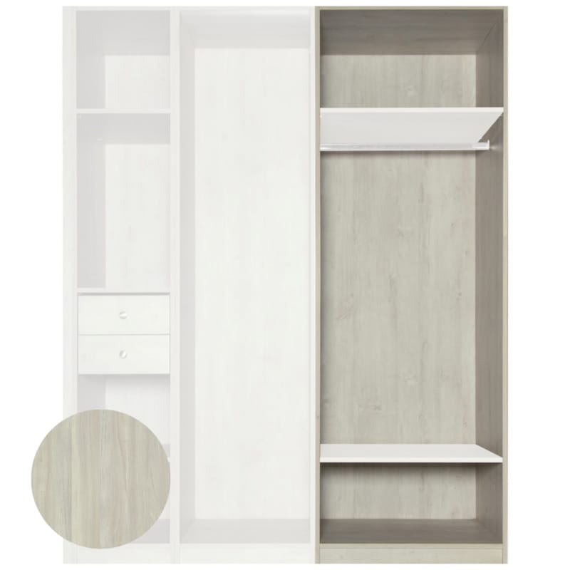 MOKI ESPACE meuble orme argenté 2200 x 750 x 570 mm