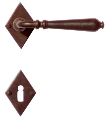 Poignée de porte Elégeance Rouille losange - R+E