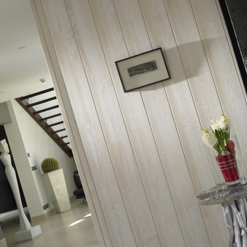 Lambris Verniland Pure Callao - Brut de sciage - Hermine - 18 x 165 x 2500 mm