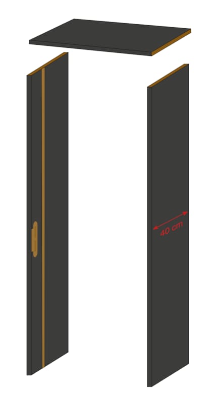 Ebrasement black mat - 40 cm