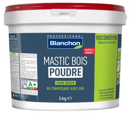 Blanchon Mastic bois poudre bi-composant  - 5 kg - Chêne clair