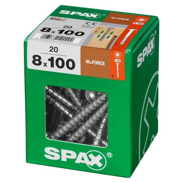 SPAX vis HI.FORCE WIROX - 8x100 STK (bte 20 pces)